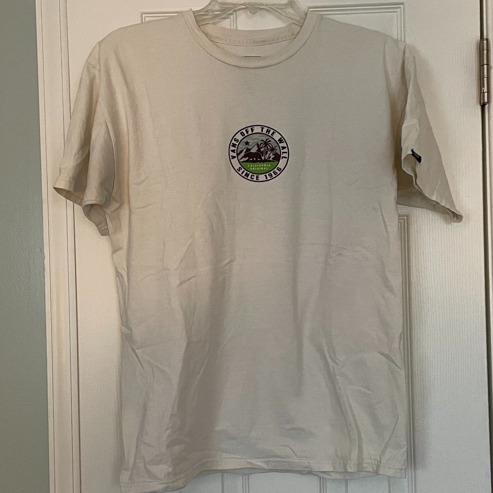 Vans "Off the Wall" graphic t shirt - men's size Medium classic fit - cream